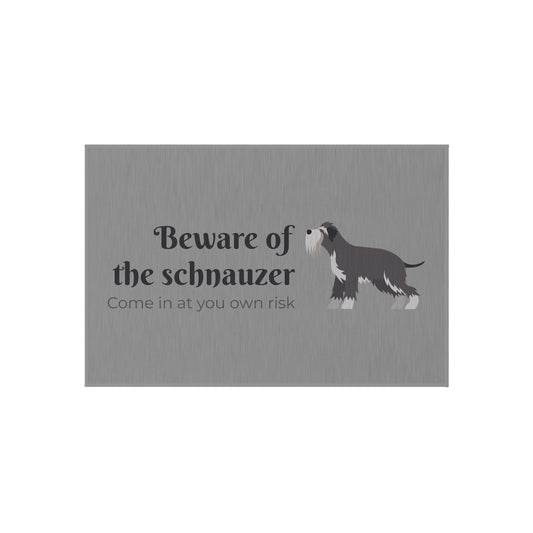 Beware of the Schnauzer Outdoor Rug