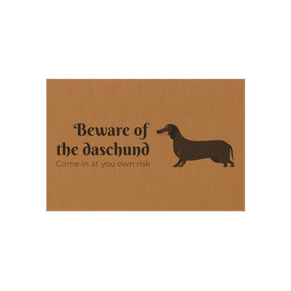 Beware of the Dashchund Outdoor Rug