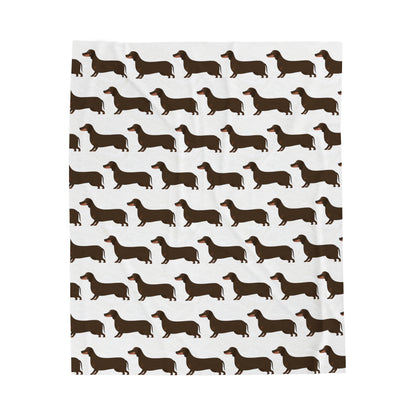 Daschund Velveteen Plush Blanket